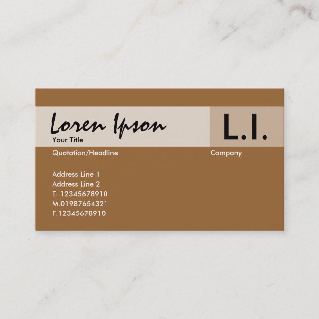 Chemical Elements - Mid-Brown Business Card (Front)