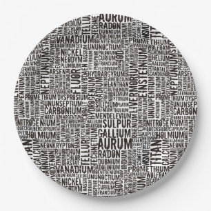 Chemical Elements Paper Plate