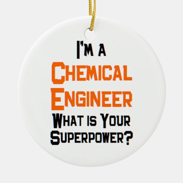 chemical engineer ceramic ornament (Front)