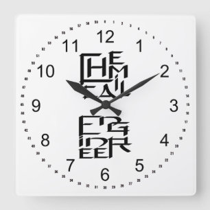 Chemical Engineer Character Square Wall Clock