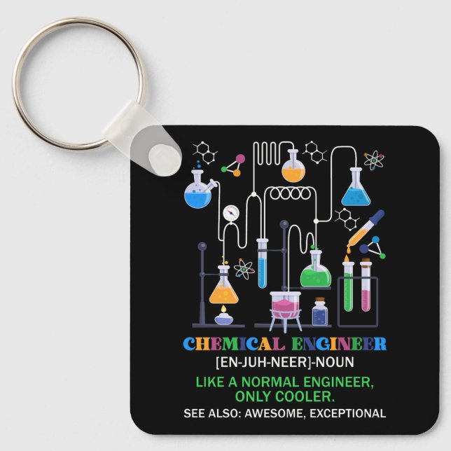 Chemical Engineer Definition Like A Normal Enginee Key Ring (Front)