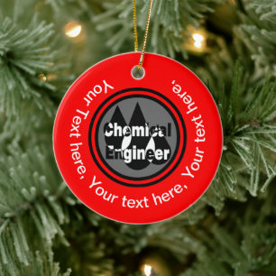 Chemical Engineer Drops Circle Ceramic Ornament
