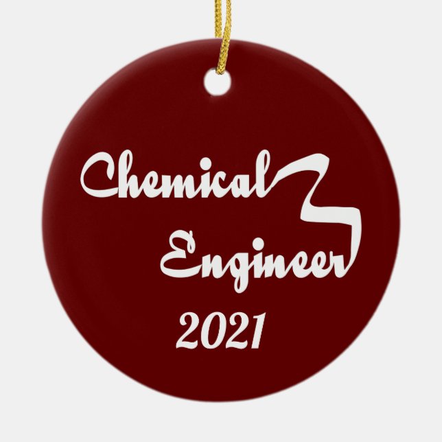 Chemical Engineer Ribbon Ceramic Ornament (Front)