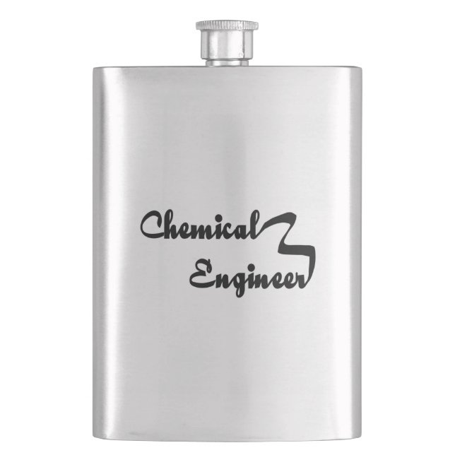 Chemical Engineer Ribbon Hip Flask (Front)