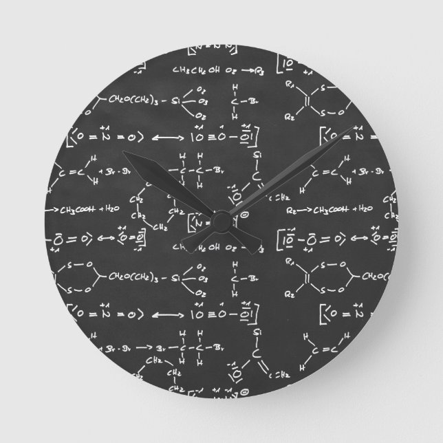 Chemical formula writing round clock (Front)