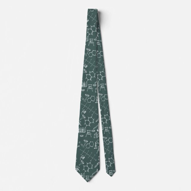 Chemical lab equipment scribbles tie (Front)