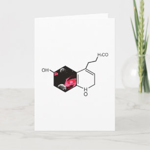 Chemical molecule with outer space view card