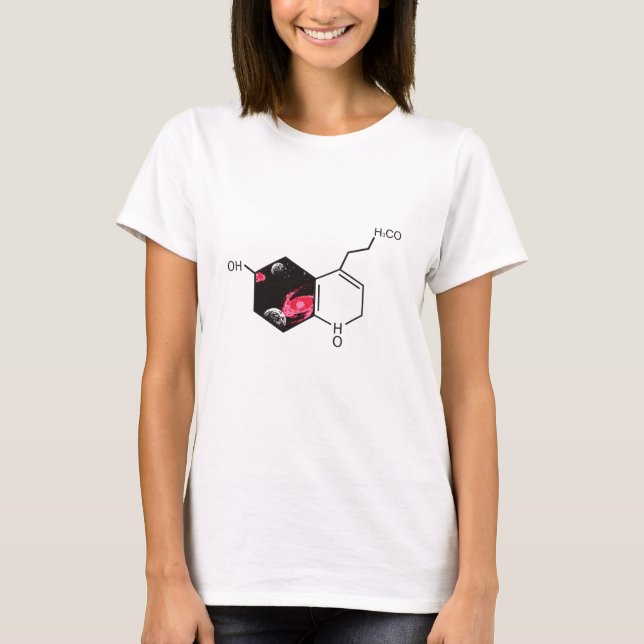 Chemical molecule with outer space view T-Shirt (Front)
