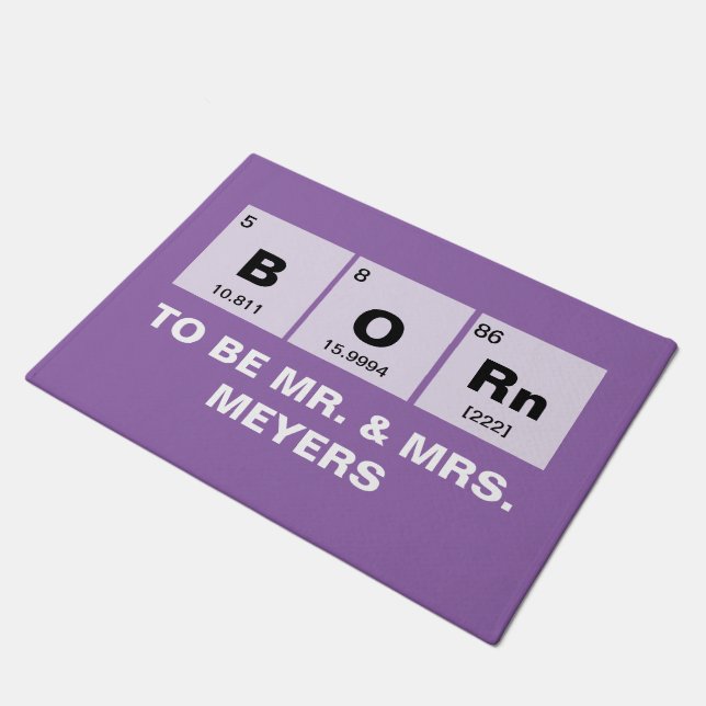 Chemical periodic table of elements: BORn Doormat (Angled)