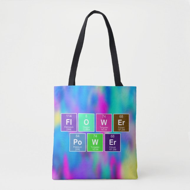 Chemical periodic table of elements: FlOWEr PoWEr Tote Bag (Front)
