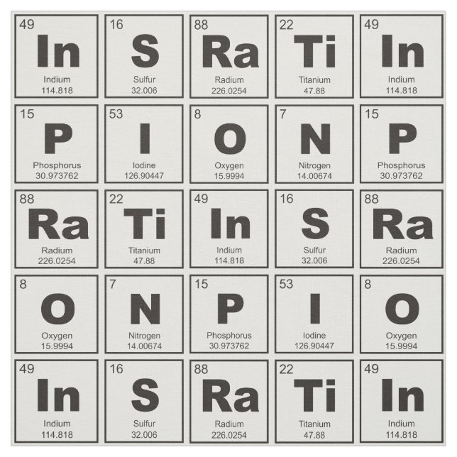 Chemical periodic table of elements: InSPIRaTiON Fabric (Swatch)