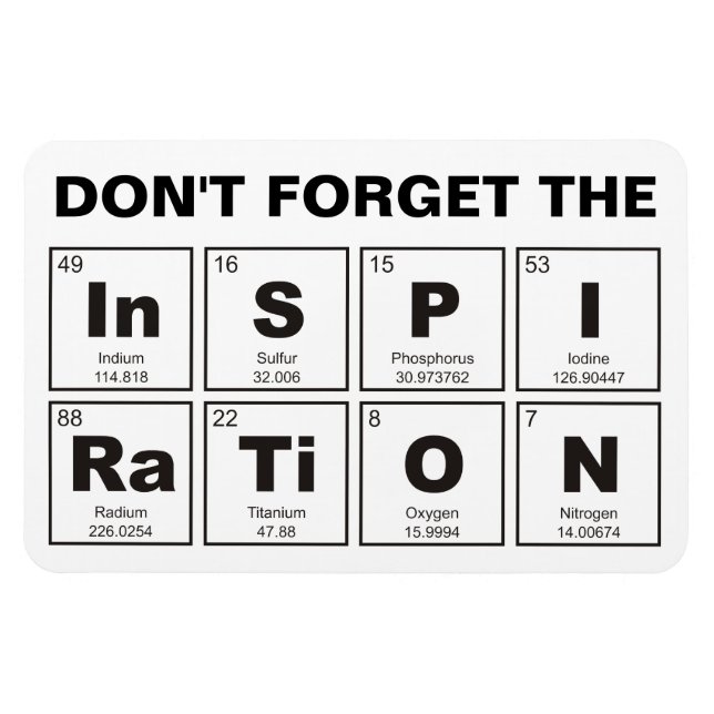 Chemical periodic table of elements: InSPIRaTiON Magnet (Horizontal)