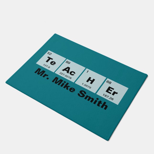 Chemical periodic table of elements: TeAcHEr Doormat (Angled)