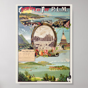 Chemins de fer PLM Italy Vintage Poster 1895