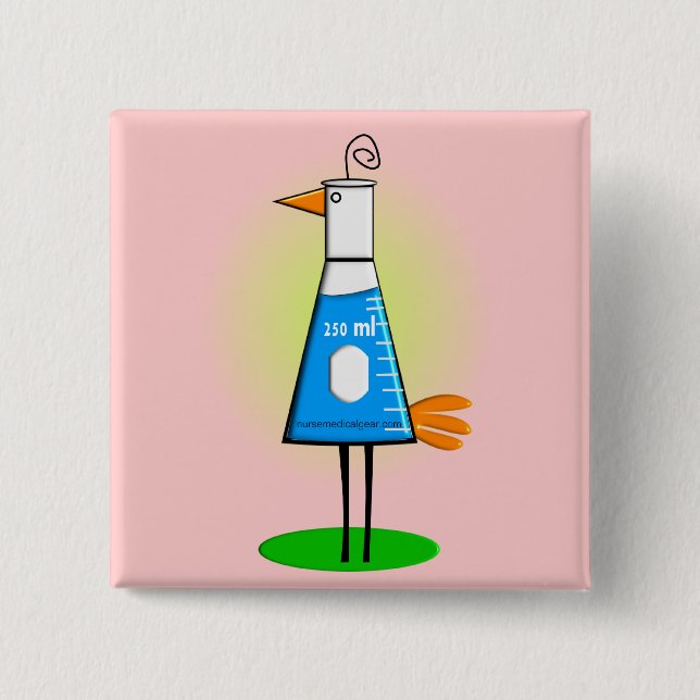 Chemist "Beeker Bird" Gifts 15 Cm Square Badge (Front)