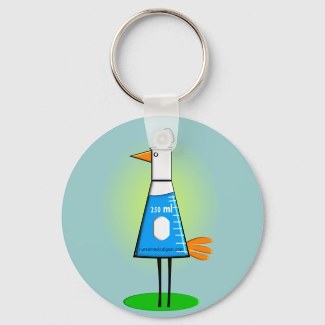 Chemist "Beeker Bird" Gifts Key Ring (Front)