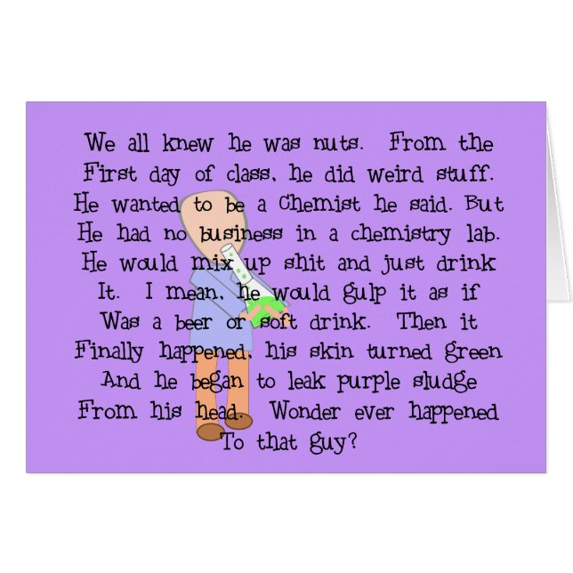 Chemist Gifts--Story Art  "The Mad Scientist" (Front Horizontal)