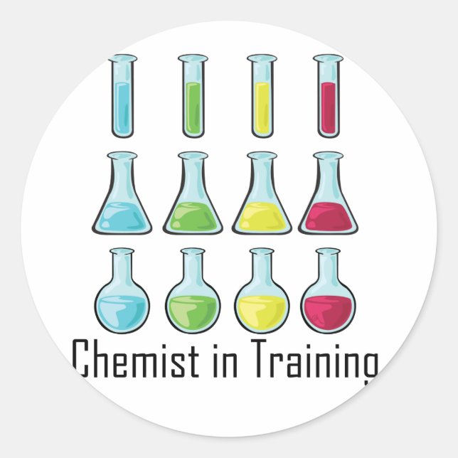 Chemist student chemistry kid classic round sticker (Front)