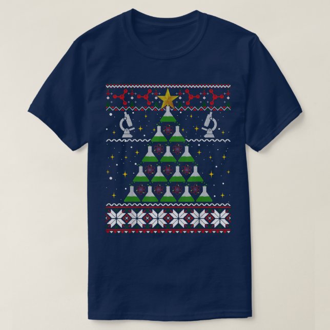 Chemistree Christmas Tubes Tree Shirt Ugly Science (Design Front)
