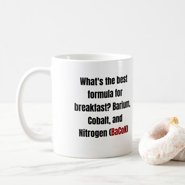 Chemistry Bacon Pun Coffee Mug (With Donut)
