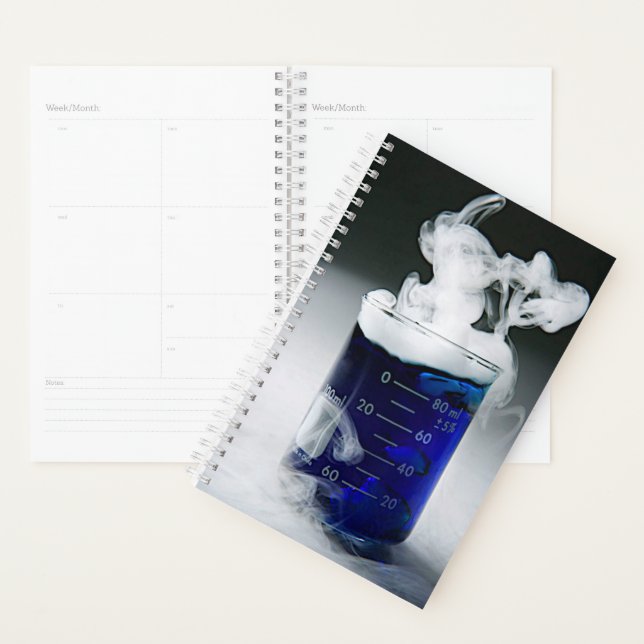 Chemistry Beaker Blue Liquid, smoke Planner (Display)