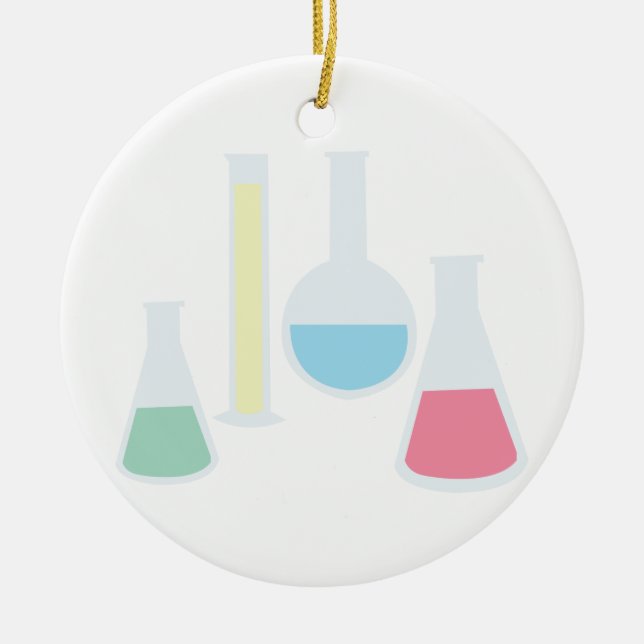 Chemistry Beakers Ceramic Ornament (Front)