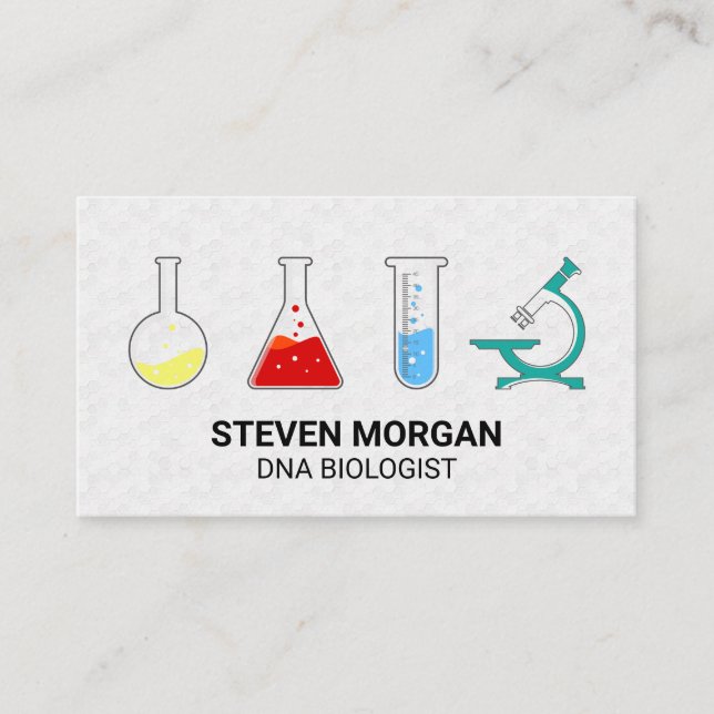 Chemistry Beakers | Microscope Business Card (Front)