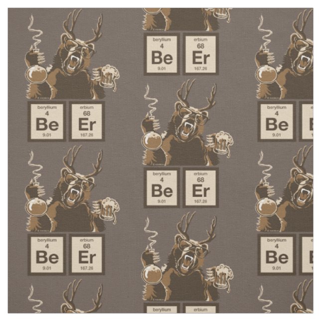 Chemistry bear discovered beer fabric (Swatch)