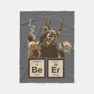 Chemistry bear discovered beer fleece blanket