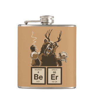 Chemistry bear discovered beer hip flask