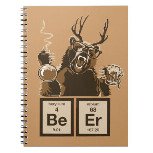 Chemistry bear discovered beer notebook