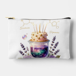 Chemistry Birthday Celebration Flask and Floral Ca Accessory Pouch
