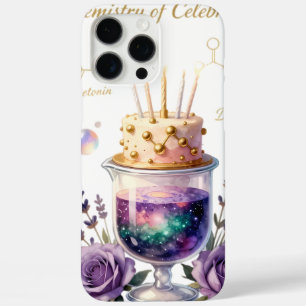 Chemistry Birthday Celebration Flask and Floral Ca iPhone 16 Pro Max Case
