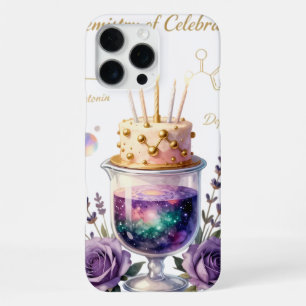 Chemistry Birthday Celebration Flask and Floral Ca iPhone 16 Pro Max Case