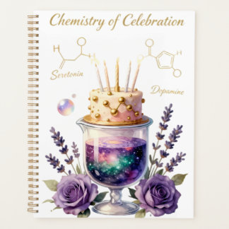 Chemistry Birthday Celebration Flask and Floral Ca Planner