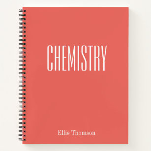 Chemistry Blank and Lined Paper Coral Notebook