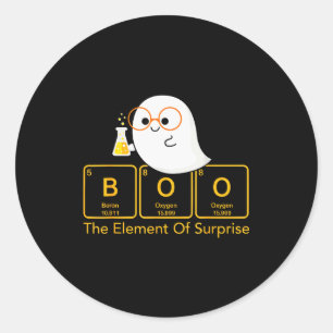 Chemistry Boo The Element Of Surprise Cute Chemist Classic Round Sticker