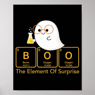 Chemistry Boo The Element of Surprise Cute Chemist Poster