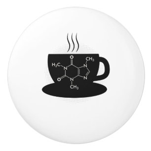Chemistry Caffeine Molecule Ceramic Knob