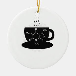 Chemistry Caffeine Molecule Ceramic Ornament