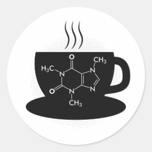Chemistry Caffeine Molecule Classic Round Sticker