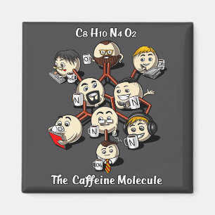 Chemistry Caffeine Molecule Funny Science Geek Cof Magnet