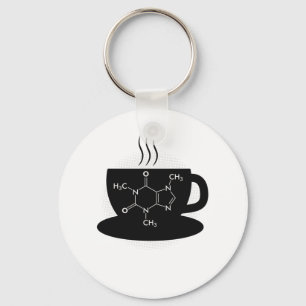 Chemistry Caffeine Molecule Key Ring
