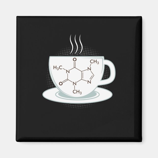 Chemistry Caffeine Molecule Magnet (Front)