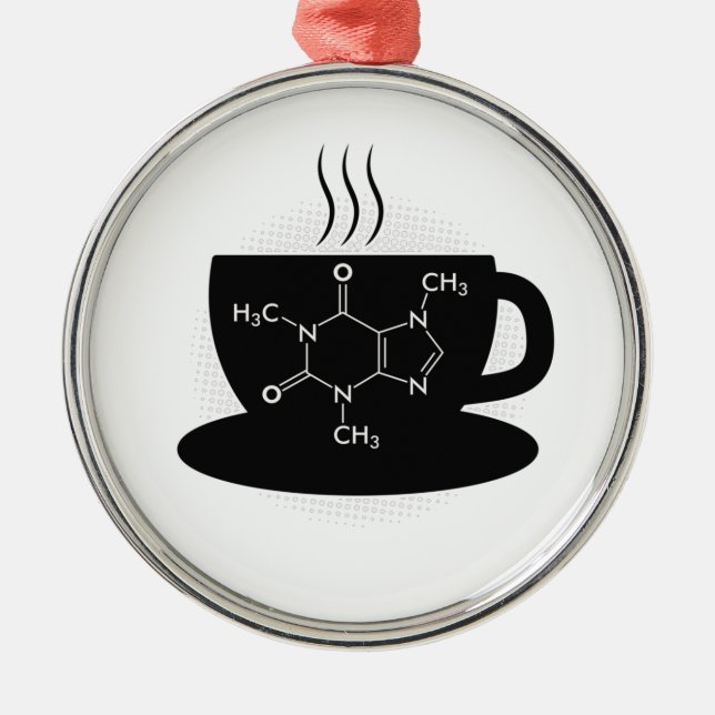 Chemistry Caffeine Molecule  Metal Ornament (Front)