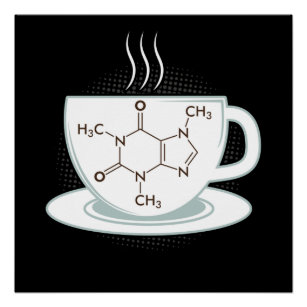 Chemistry Caffeine Molecule Poster