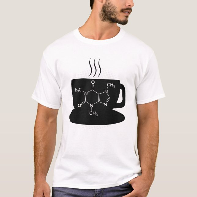 Chemistry Caffeine Molecule T-Shirt (Front)