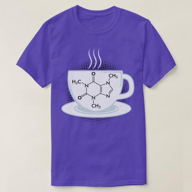 Chemistry Caffeine Molecule T-Shirt (Design Front)
