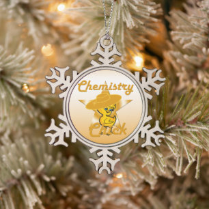 Chemistry Chick #10 Snowflake Pewter Christmas Ornament
