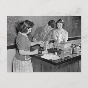 Chemistry Class, 1943 Postcard